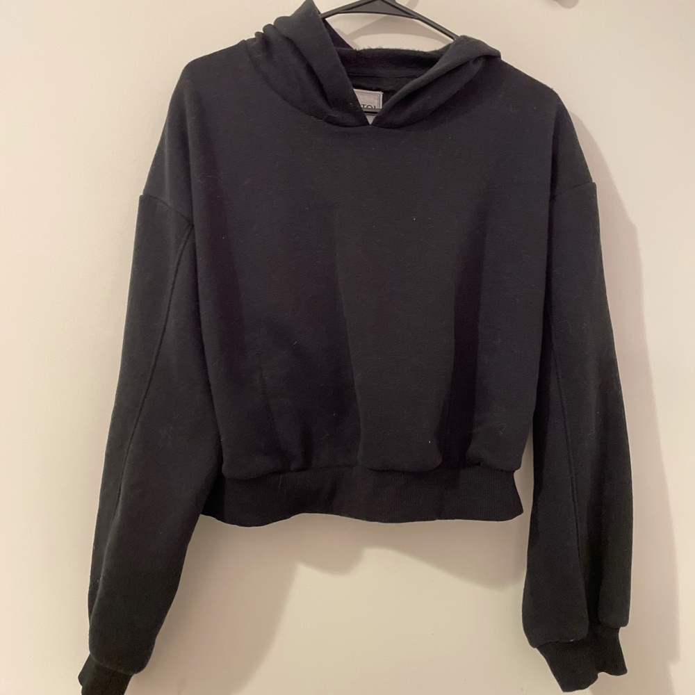 Black Cropped Hoodie